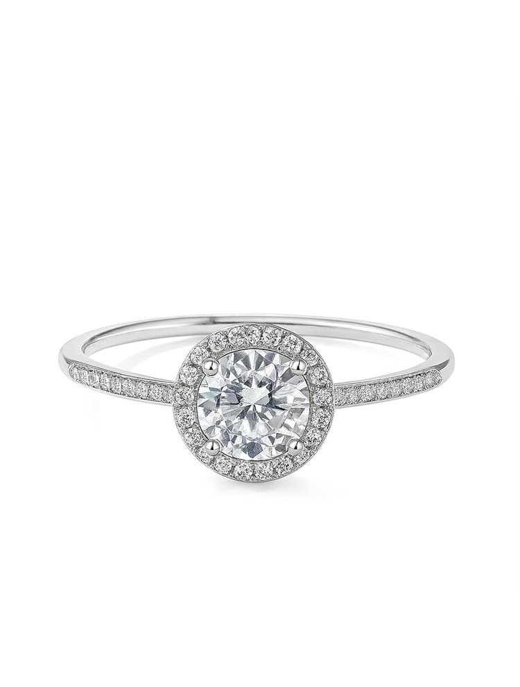 Δαχτυλίδι ασήμι 925 με κεντρική πέτρα ζιργκόν και halo