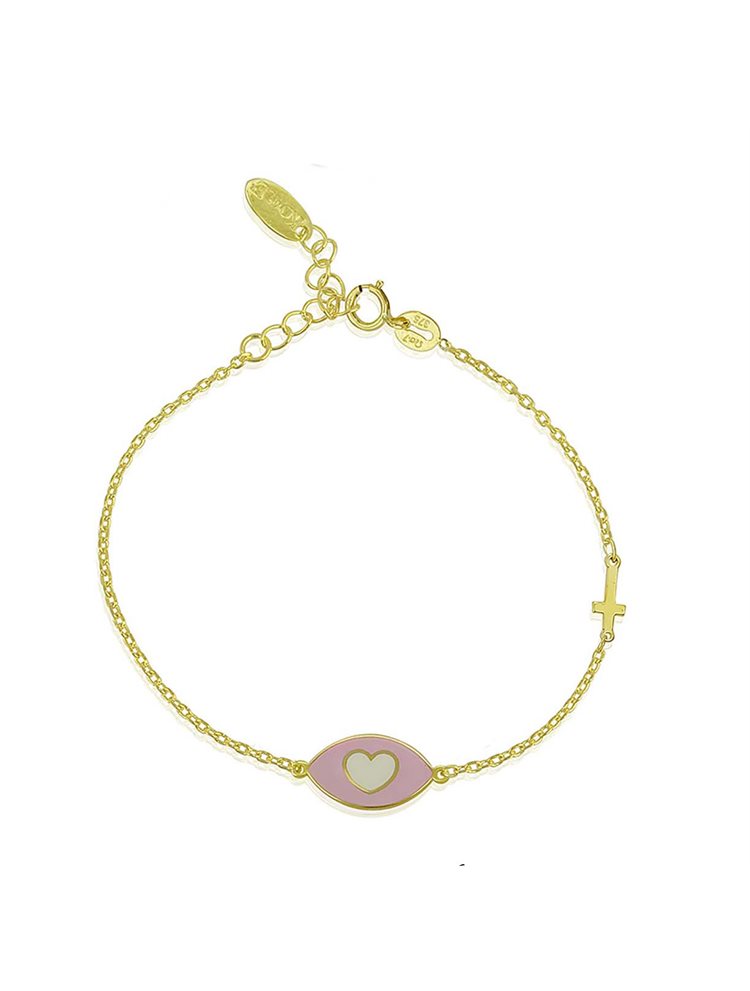 Βραχιόλι παιδικό από χρυσό 14 καρατίων με καρδιά