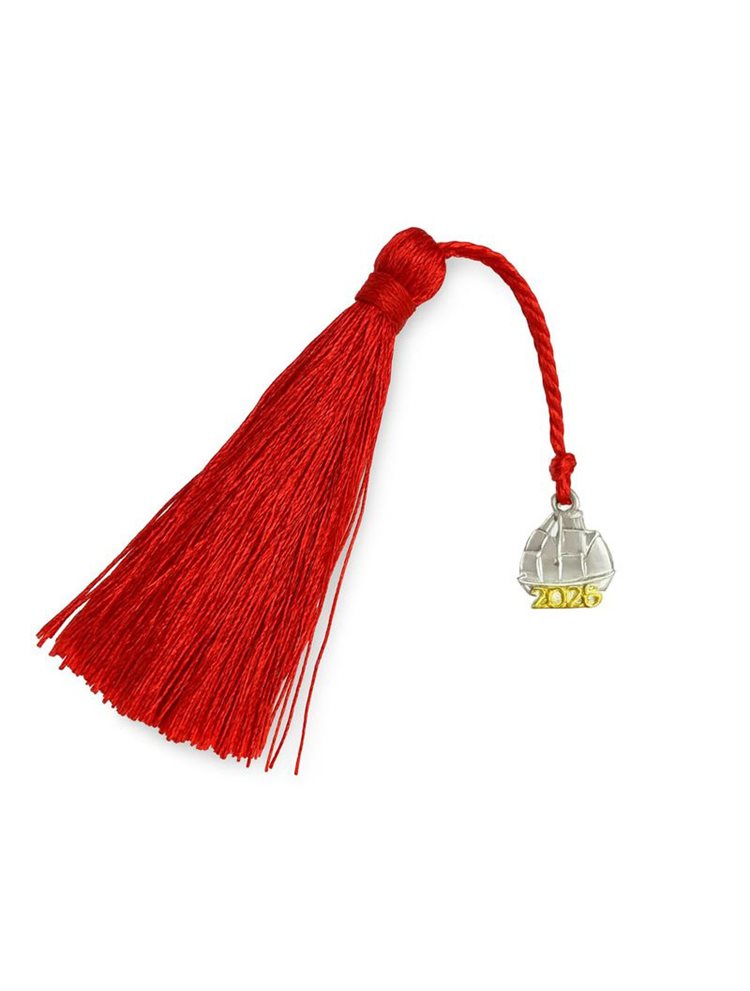 Γούρι για το 2026 από ασήμι 925 με καράβι και εντυπωσιακή φούντα