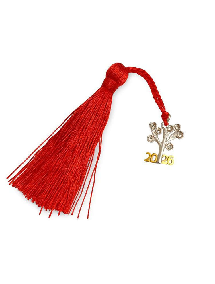 Γούρι για το 2026 από ασήμι 925 με δέντρο ζωής και εντυπωσιακή φούντα