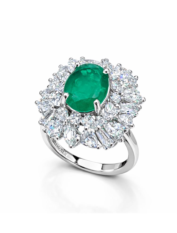 Δαχτυλίδι από Ασήμι 925 με Πράσινη Πέτρα ταγέ Paraiba & Λαμπερά Ζιργκόν – Statement Κομψότητας