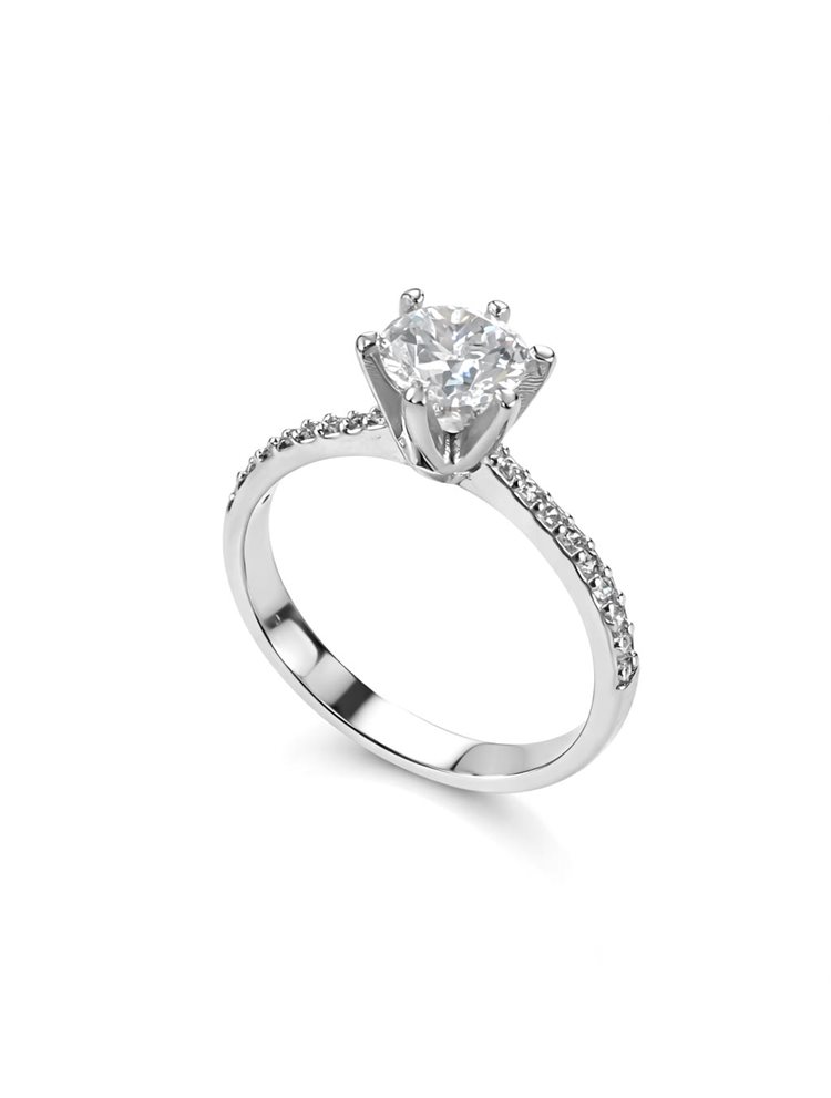 Μονόπετρο από ασήμι 925 με πέτρες ζιργκόν