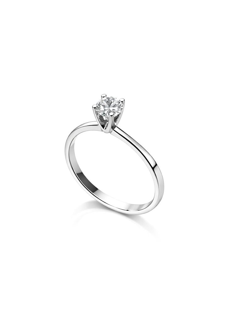 Μονόπετρο από λευκόχρυσο Κ14 με πέτρα ζιργκόν