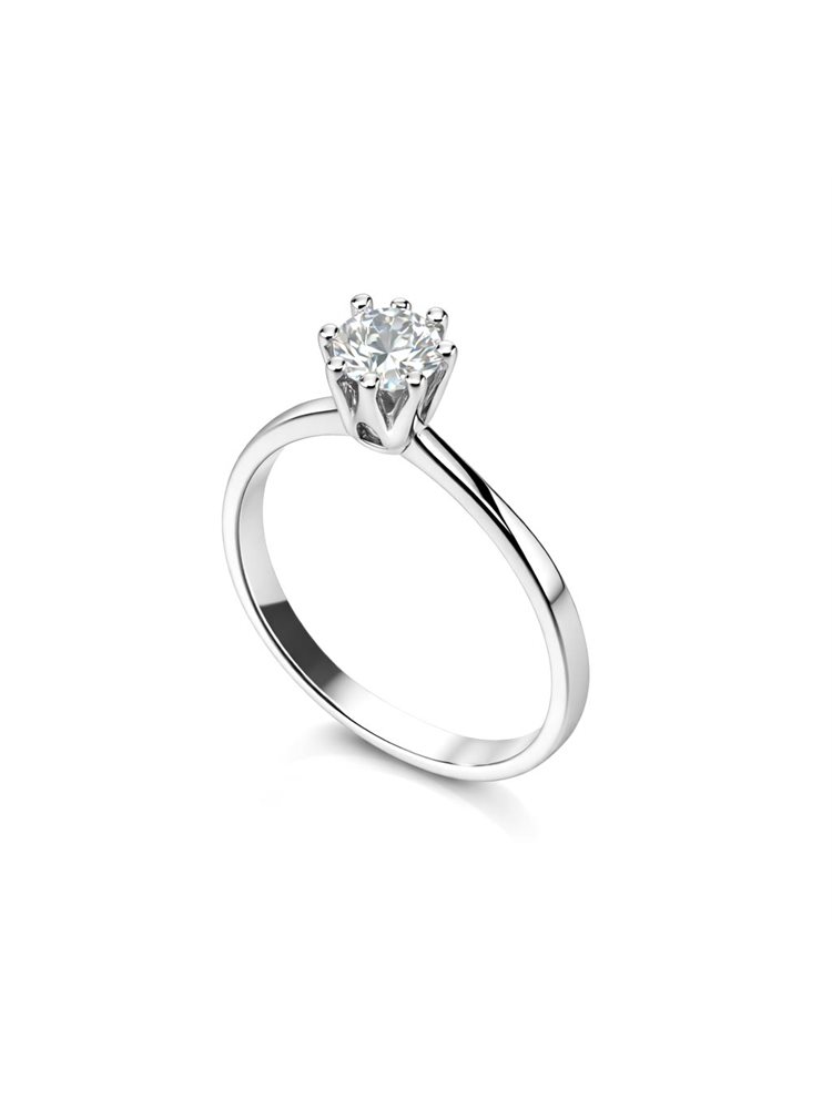 Μονόπετρο από λευκόχρυσο Κ14 με πέτρα ζιργκόν