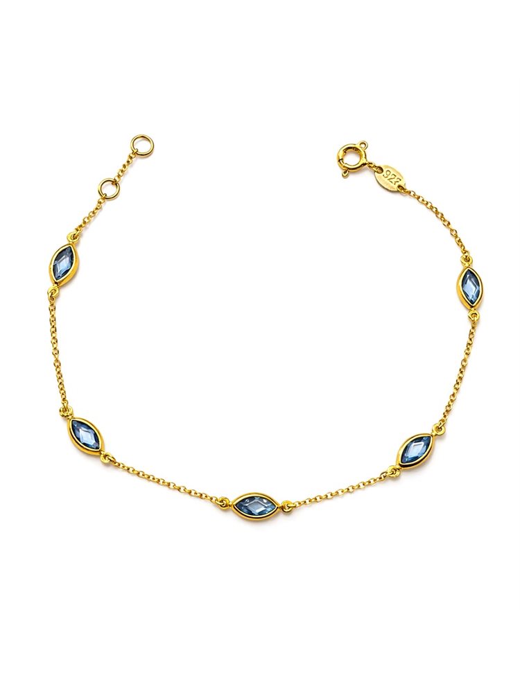 Βραχιόλι Γυναικείο Ασήμι 925 Επιχρυσωμένο με Πέτρες ζιργκόν Μάρκιζ