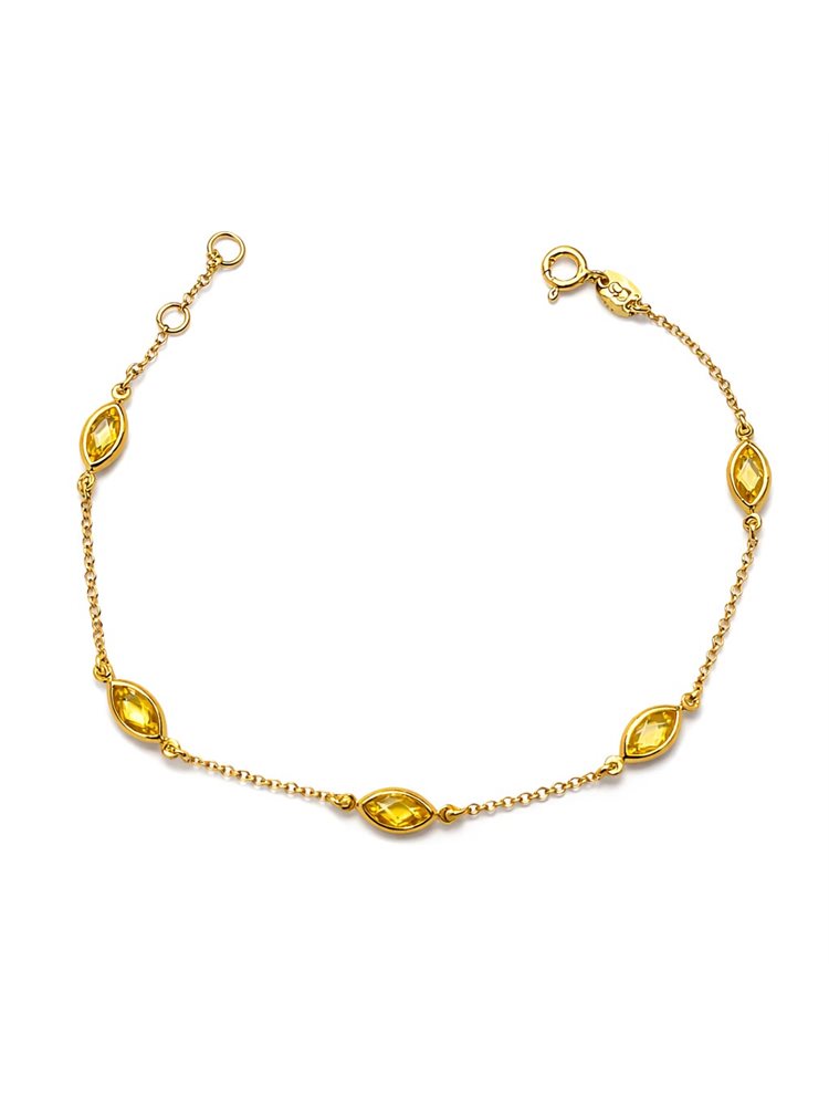 Βραχιόλι Γυναικείο Ασήμι 925 Επιχρυσωμένο με Πέτρες ζιργκόν Μάρκιζ