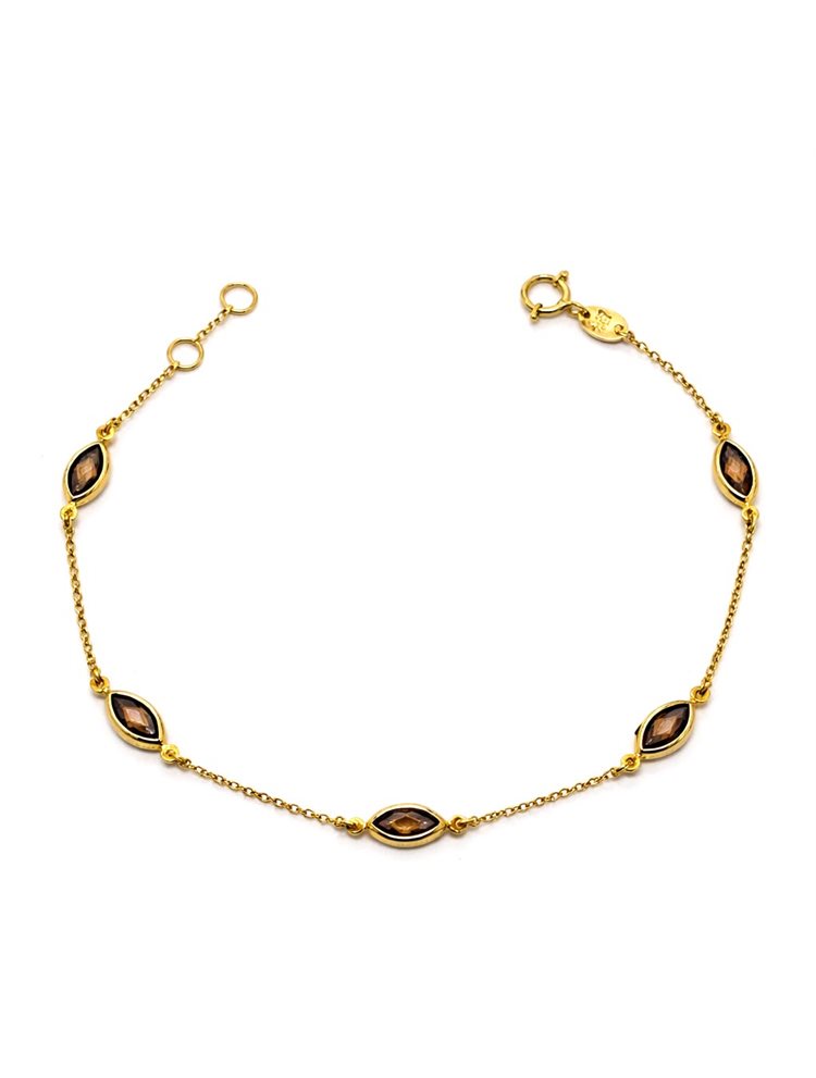 Βραχιόλι Γυναικείο Ασήμι 925 Επιχρυσωμένο με Πέτρες ζιργκόν Μάρκιζ