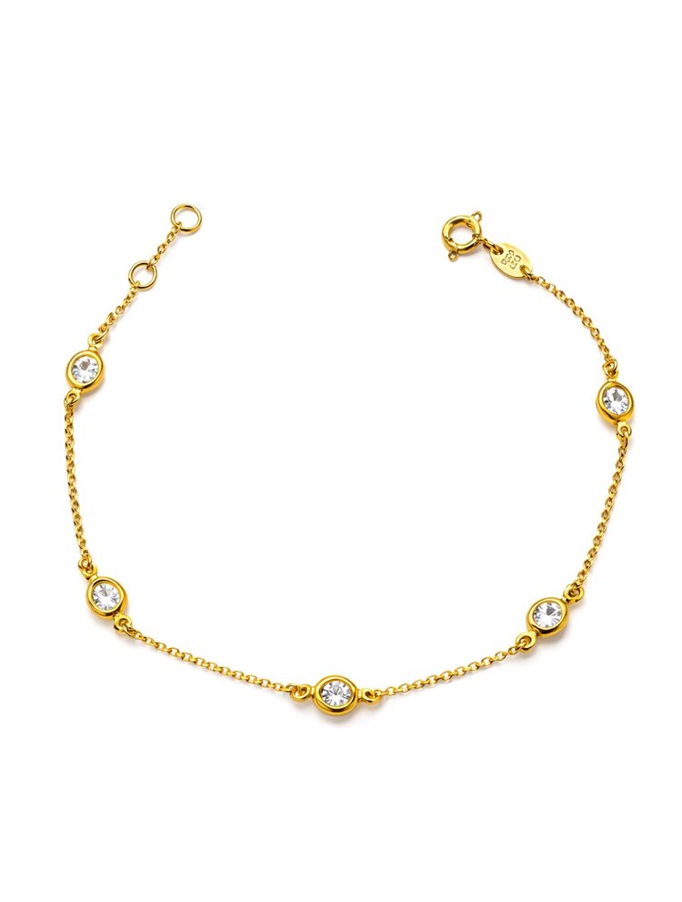 Βραχιόλι Γυναικείο Ασήμι 925 Επιχρυσωμένο με Πέτρες ζιργκόν Μάρκιζ