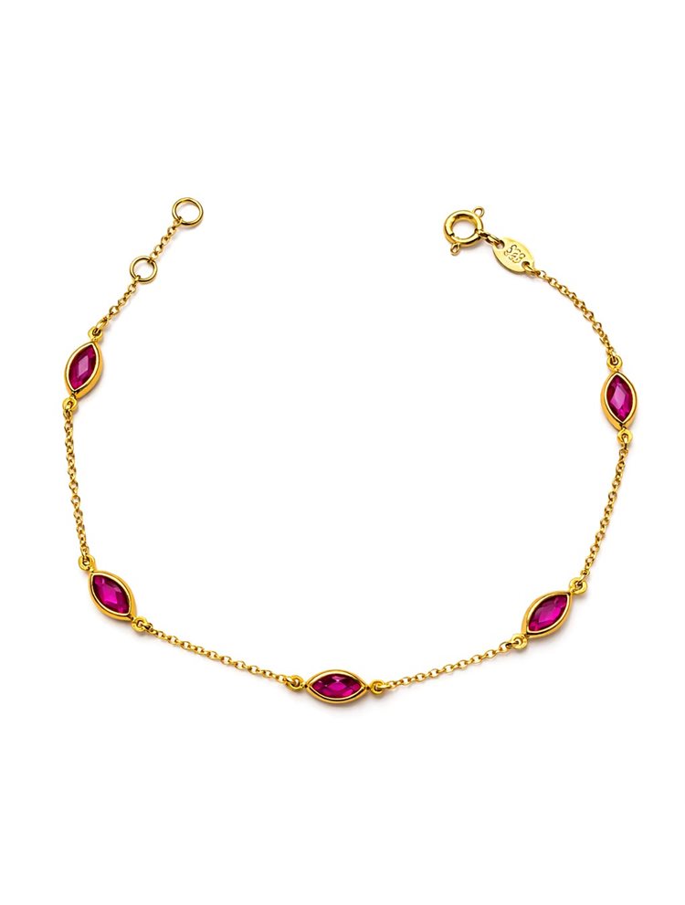 Βραχιόλι Γυναικείο Ασήμι 925 Επιχρυσωμένο με Πέτρες ζιργκόν Μάρκιζ