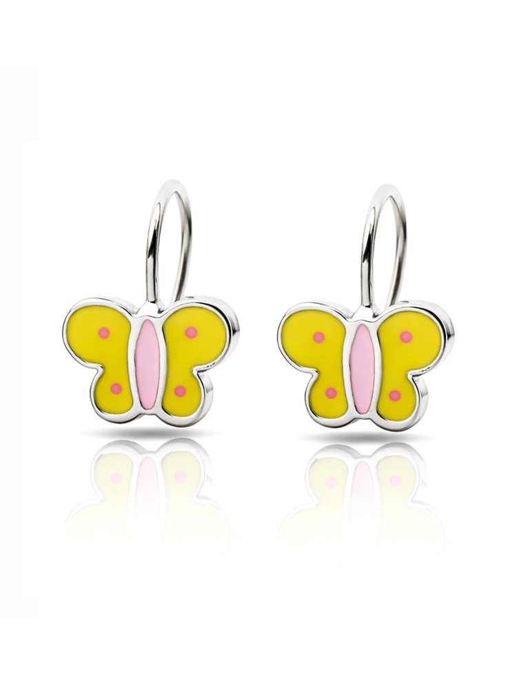 Παιδικά σκουλαρίκια από ασήμι 925 με σμάλτο πεταλουδες